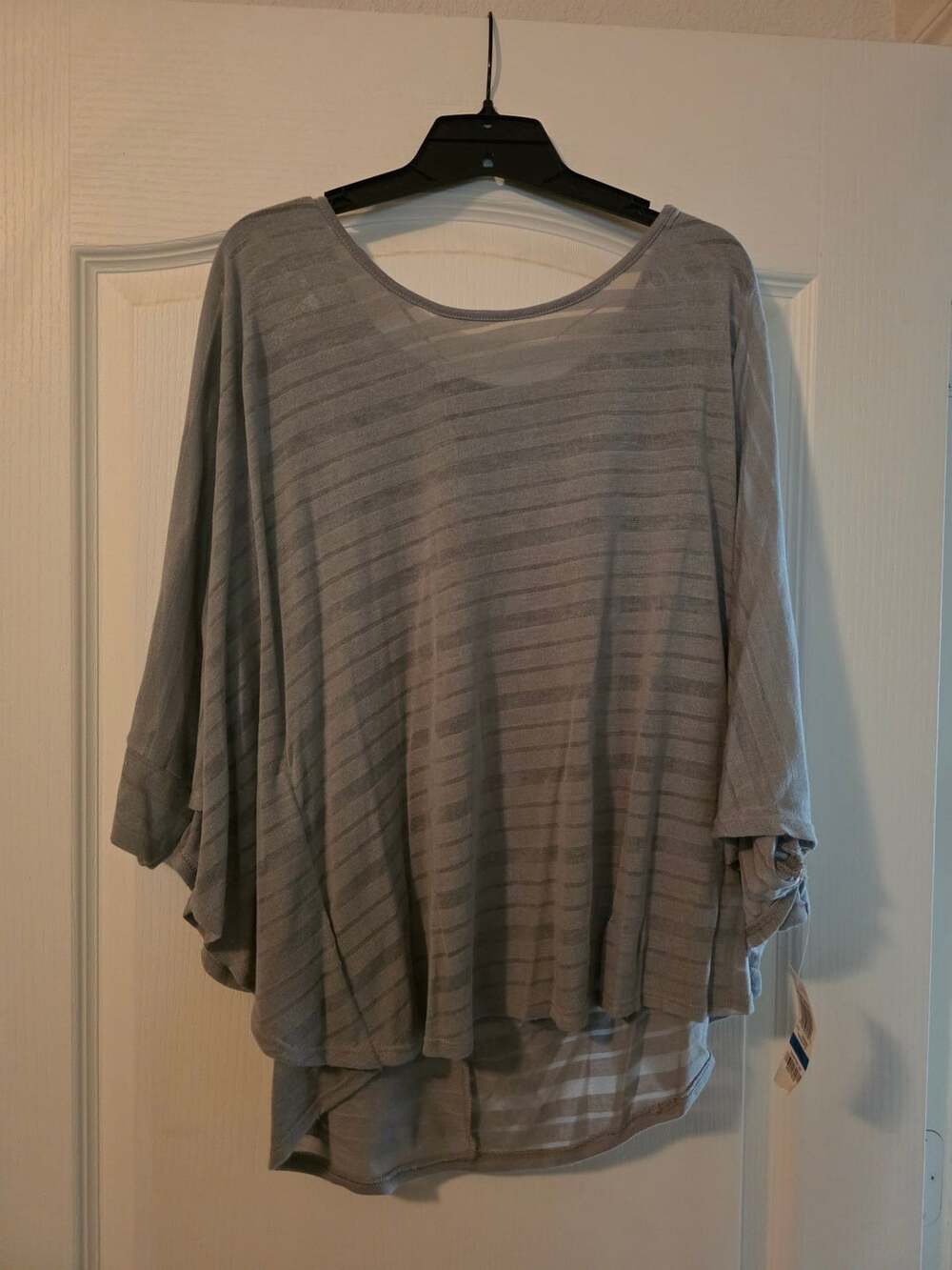 NWT Style & Co Striped Batwing Sleeve Boat Neck Top Size Extra Large XL